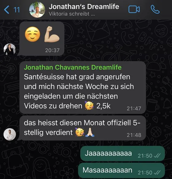 Chat: Jonathan verdient diesen Monat fünfstellig